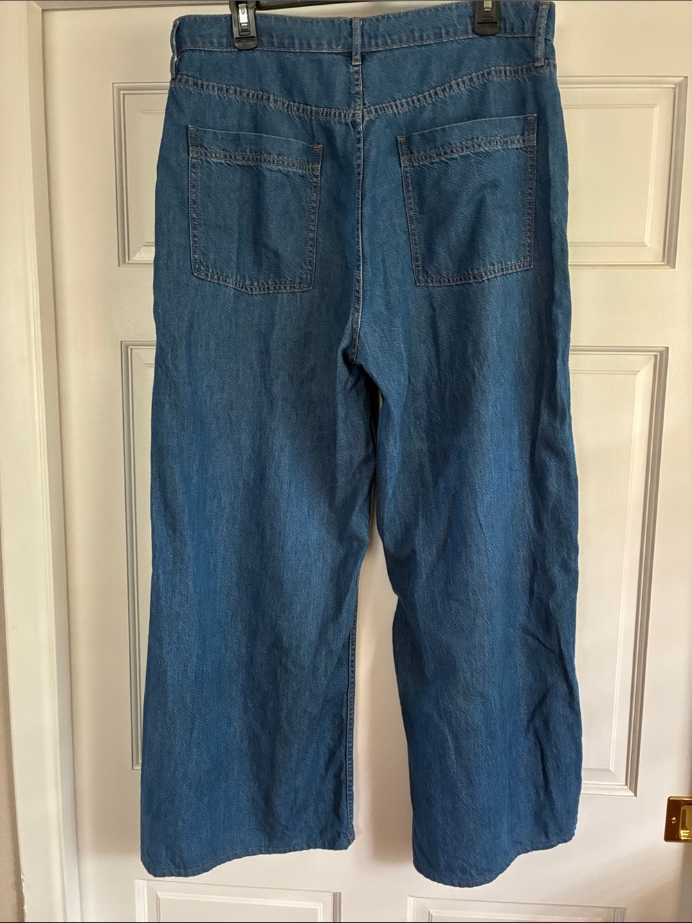 J. Crew Relaxed Wide-Leg Jeans in Medium Blue - Picture 3 of 10